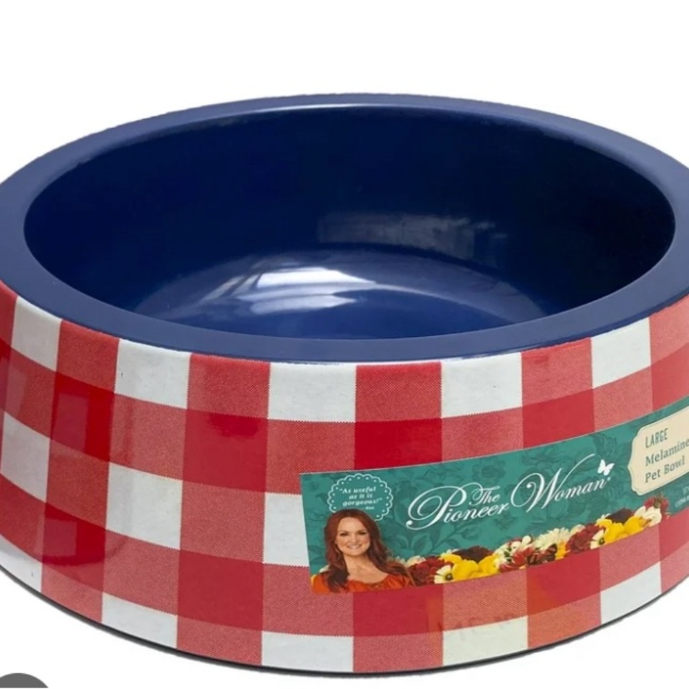 The Pioneer Woman red charming check Melamine pet food Bowl